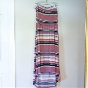 NEW Maurices Striped High-Low Maxi Dress with Removable Straps L